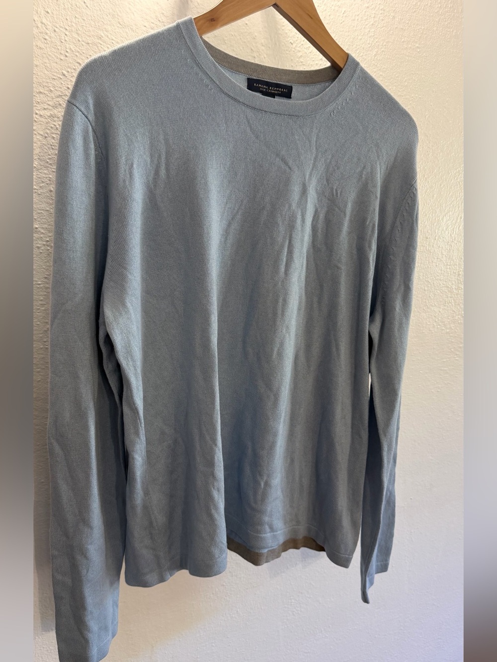Men’s Banana Republic Silk Cashmere Blue Crewneck Sweater L